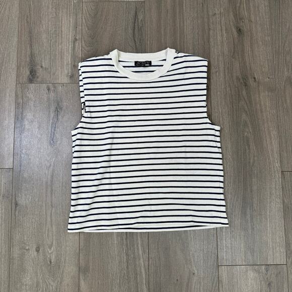 J Crew Structured Mariner Cotton Striped Muscle Tshirts US Women's S New - Picture 2 of 7